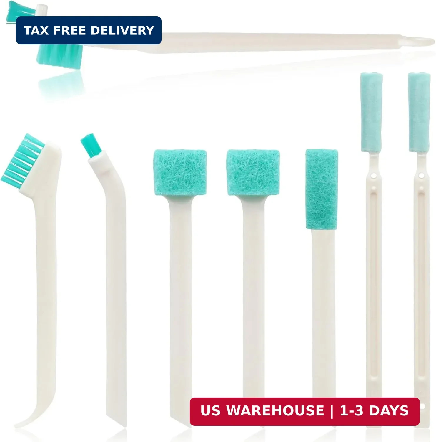 8-Piece Small Cleaning Brush Set for Tight Spaces, Mini Crevice Brushes for Hous