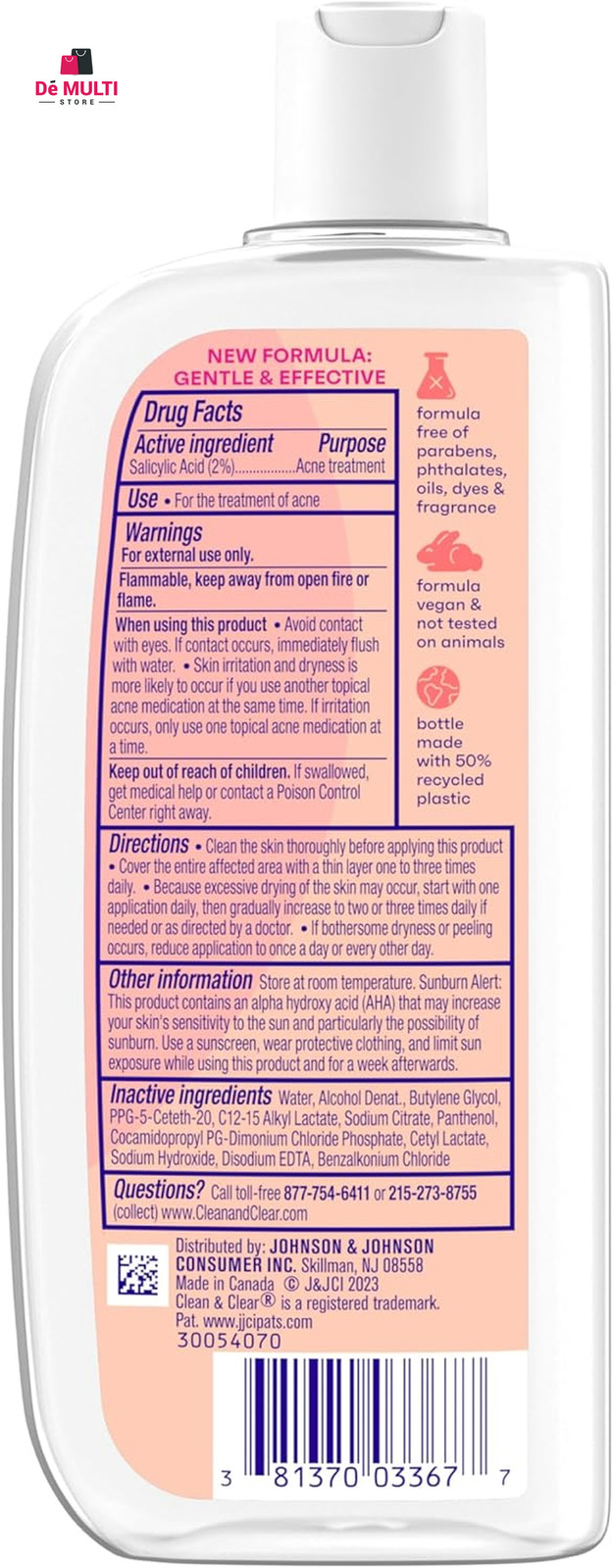 Clean & Clear Essentials Oil-Free Acne Toner with Salicylic Acid, 8 fl. oz.