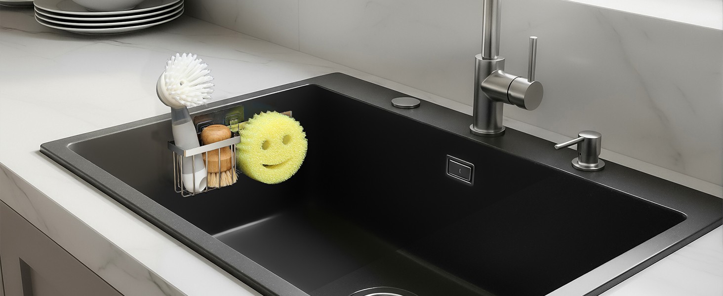 Space Saving] Sponge Holder for Kitchen Sink, Great for Scrub Daddy / Scrub