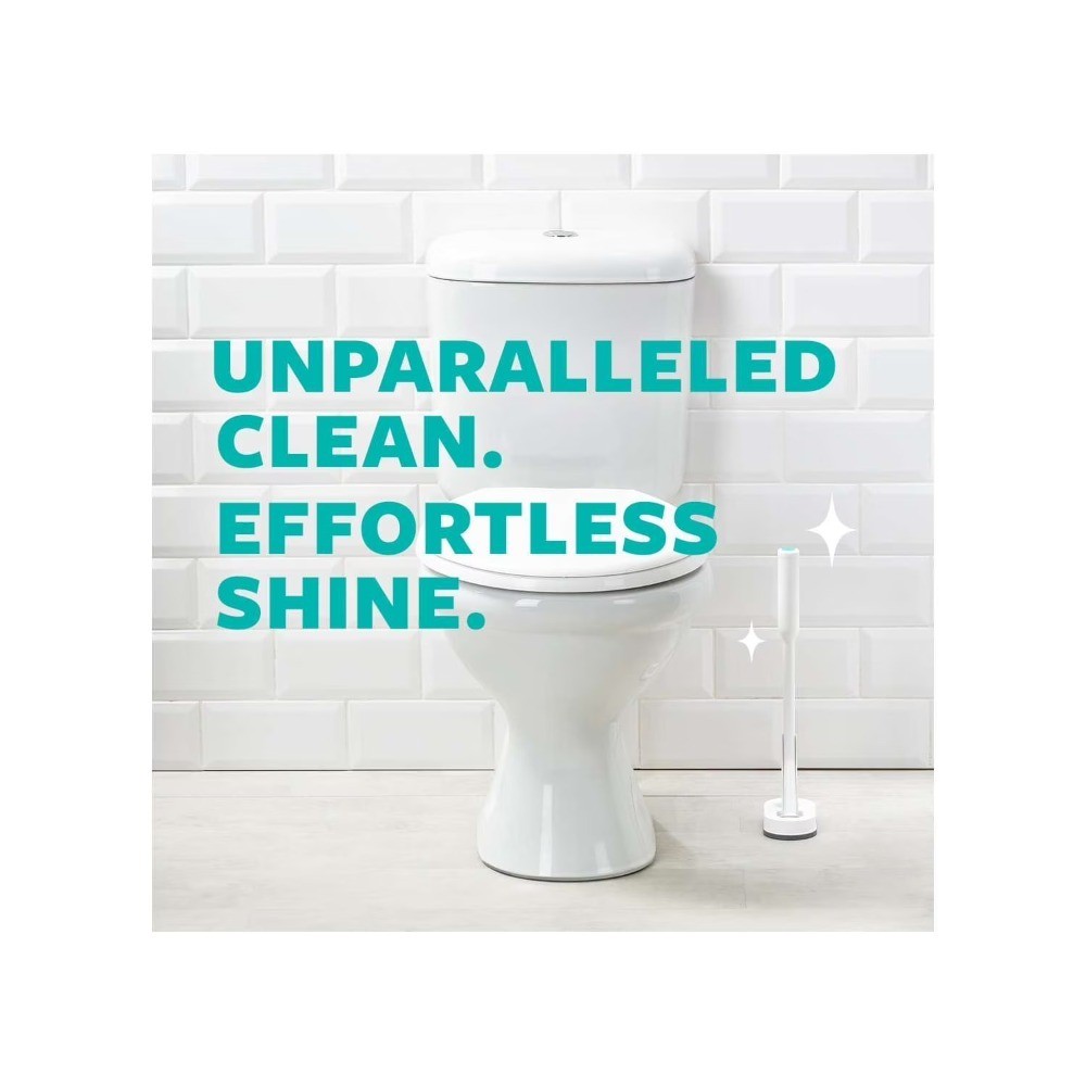 Toilet Cleaning System with 1 Brush Stand and 5 Reusable Scrubbing Pads