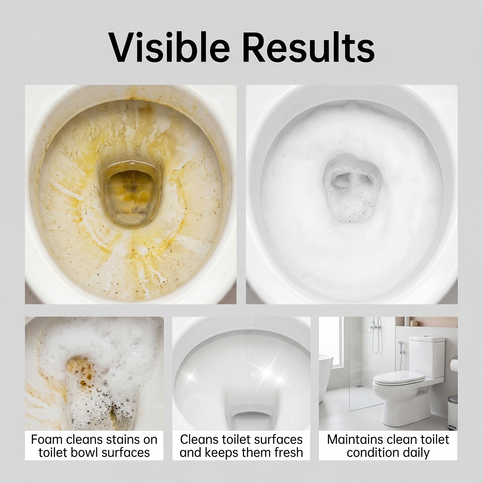 Foaming Toilet Bowl Cleaner Deep Cleaning & Stain Removal
