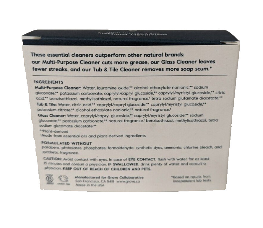 Grove Co. Essential Cleaners Set Concentrates Lavender and Thyme (3 bottle pack)
