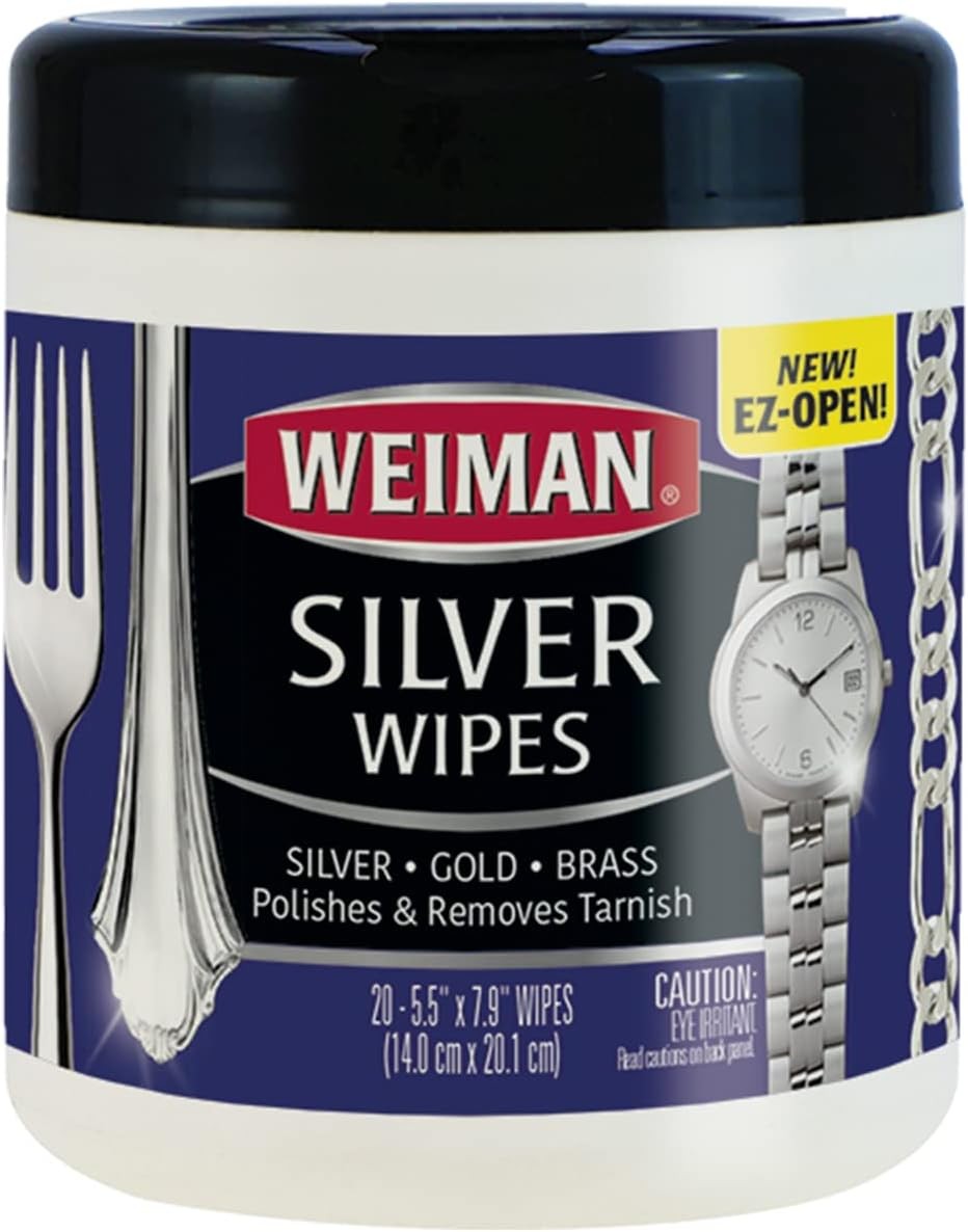 Weiman Jewelry Polish Cleaner, Tarnish Remover Wipes – 20 Count – 20