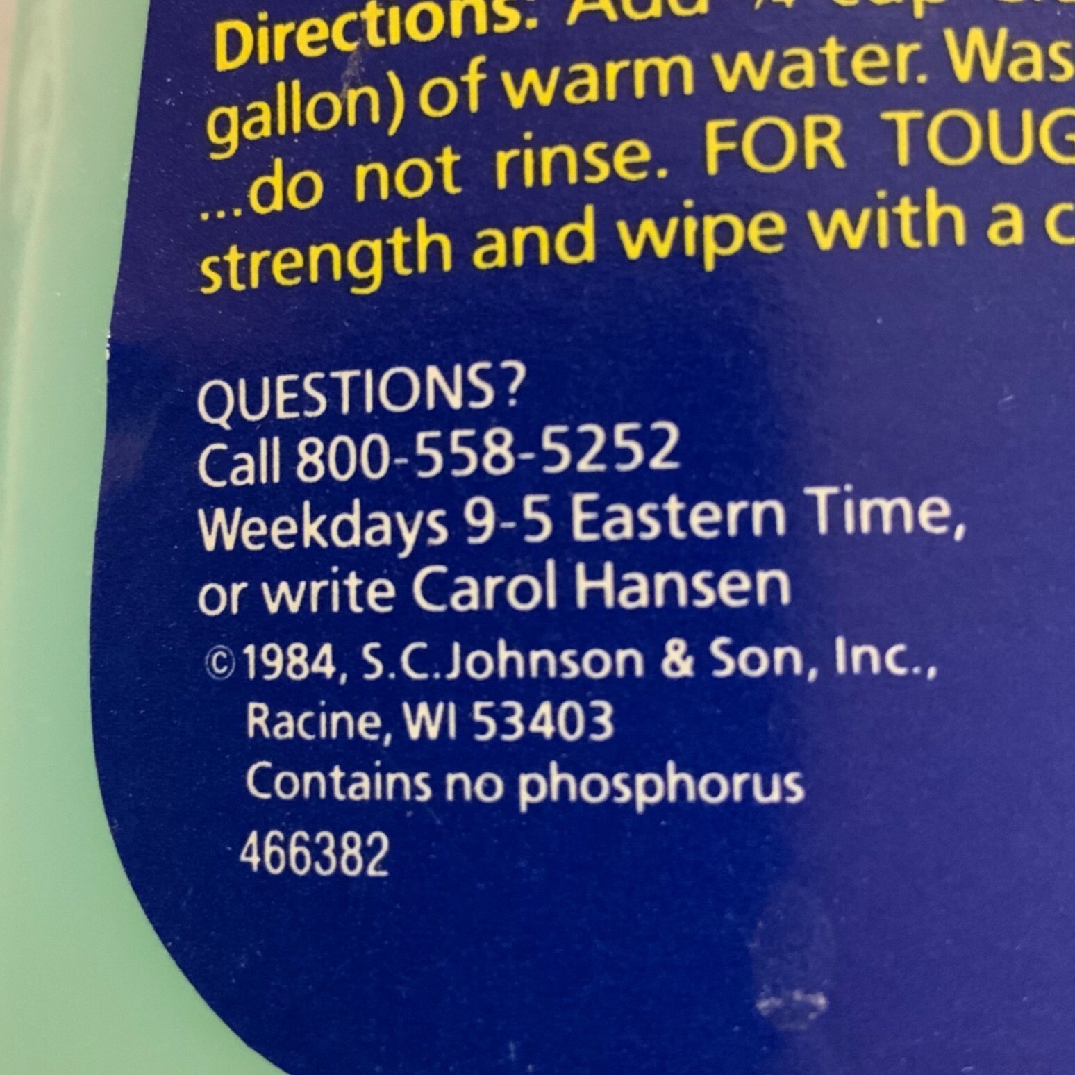 Vintage Clean N Clear All Purpose Cleaner 28 Fl Oz Bottle SC Johnson 1984 – 60%