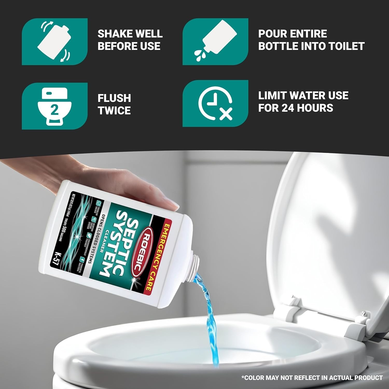 32 Oz Unscented Septic Cleaner – Safe for Drains & 500-Gallon Systems