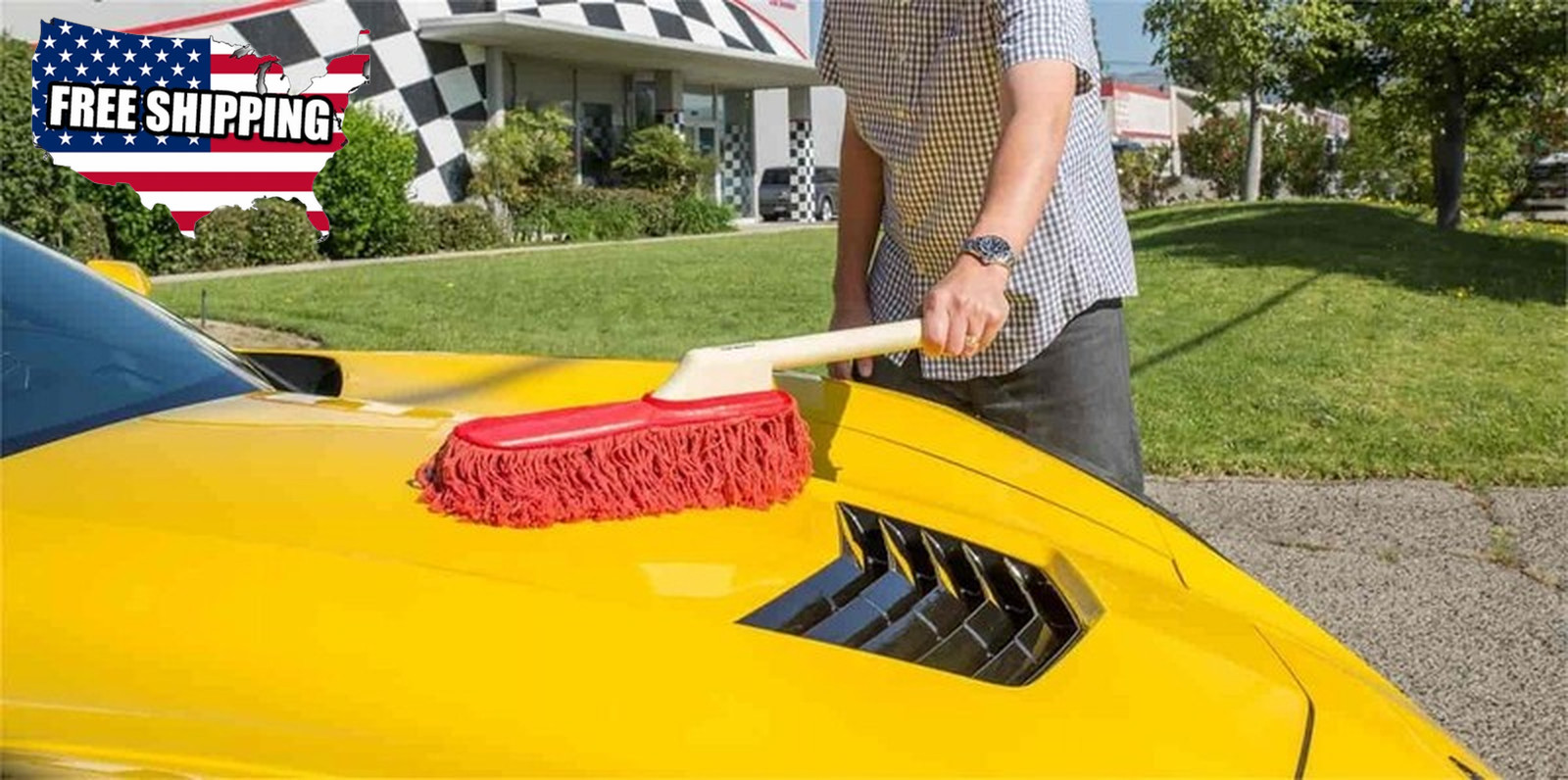 (2 Pack) with Plastic Handle and Wax Treated Cotton Mop Removes 💪👌