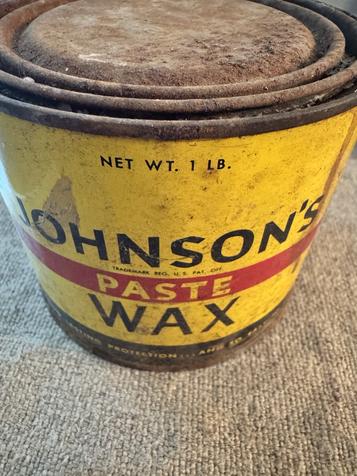 Original Formula Johnson’s Paste Wax 16 Oz. One Pound Can ALMOST Full See Photo