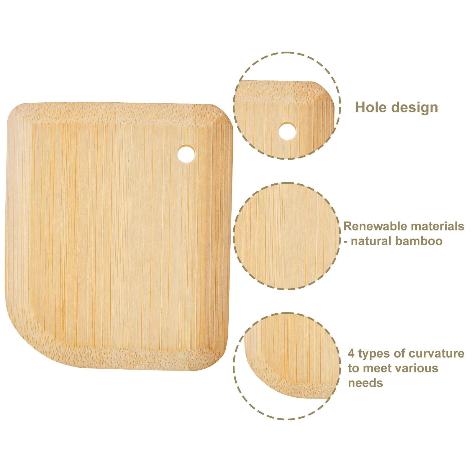 Bamboo Cast Iron Brush, Bamboo Pot Scraper, Kitchen Cleaning Tools for Cast I…
