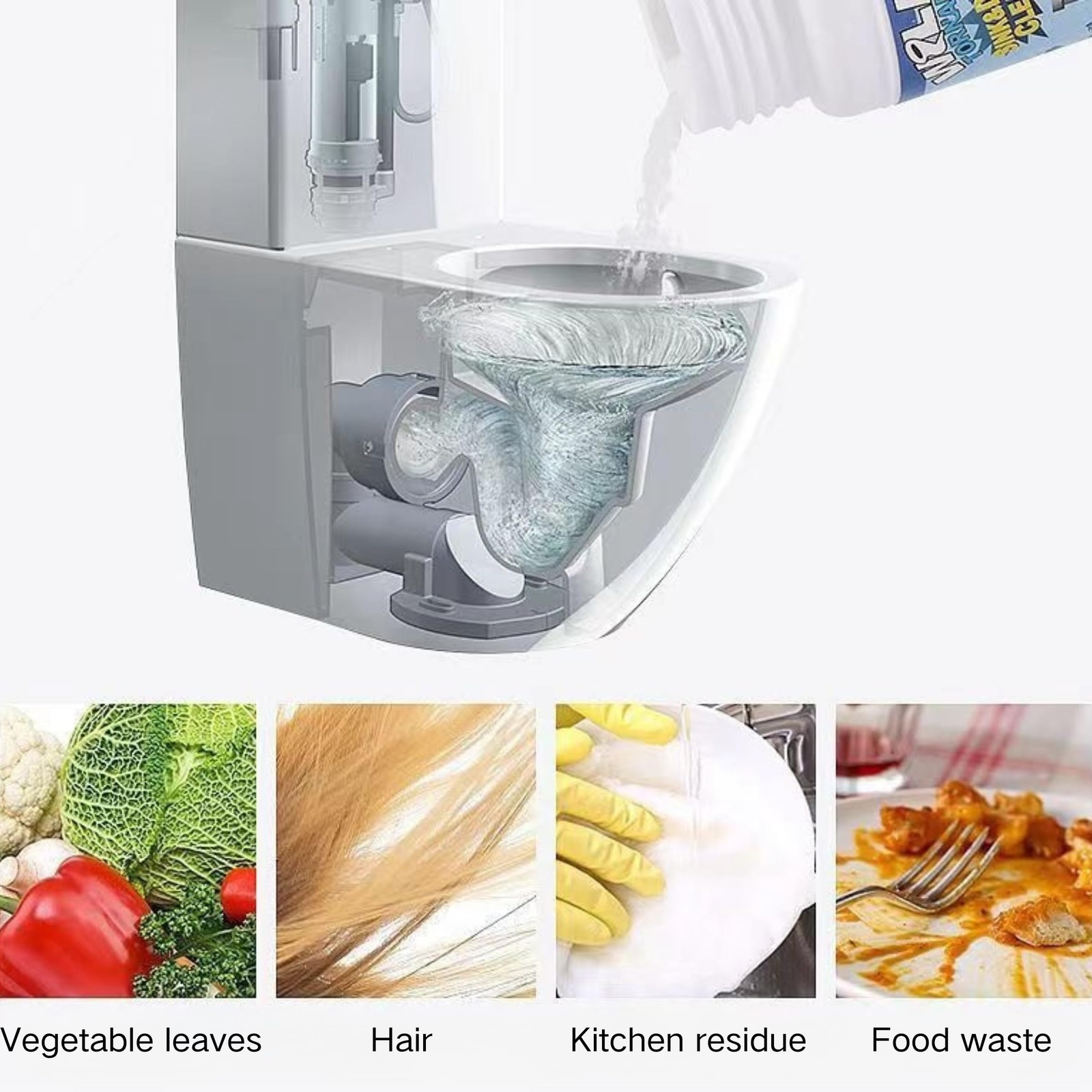 2Pcs Upgraded Wild Tornado Sink and Drain Cleaner, Pipe Dredge for Kitchen, Bath