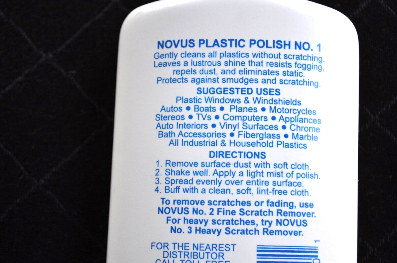 NOVUS #1 PLASTIC POLISH, CLEANER AND SCRATCH REMOVER 8OZ SPRAY BOTTLE