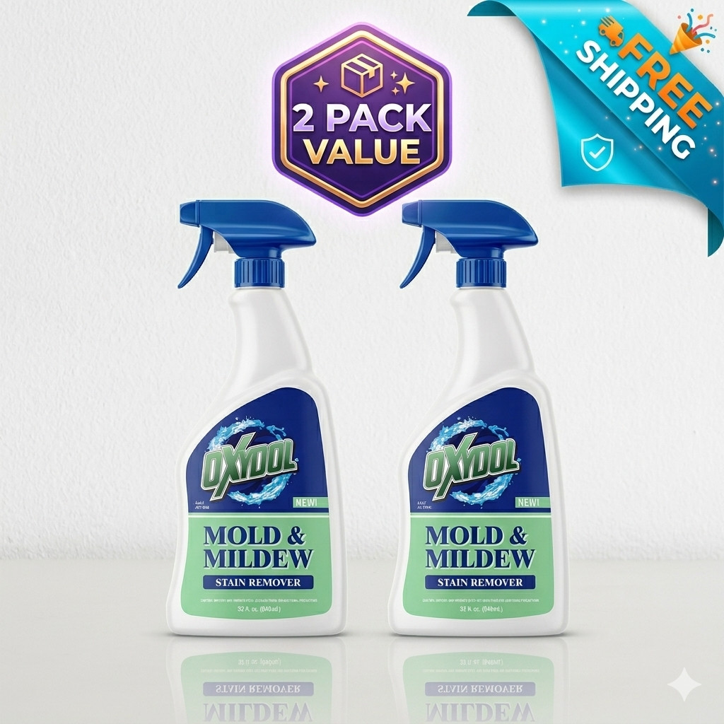 Oxydol Mold & Mildew Stain Remover Spray 32 fl oz 2 Pack Fast Acting Cleaner