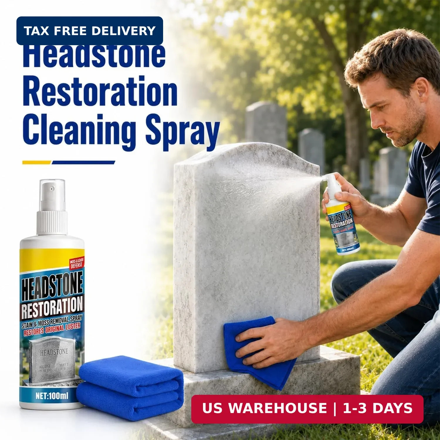 Headstone Restoration & Cleaning Spray,Tombstone & Monument Cleaning Spray,for G