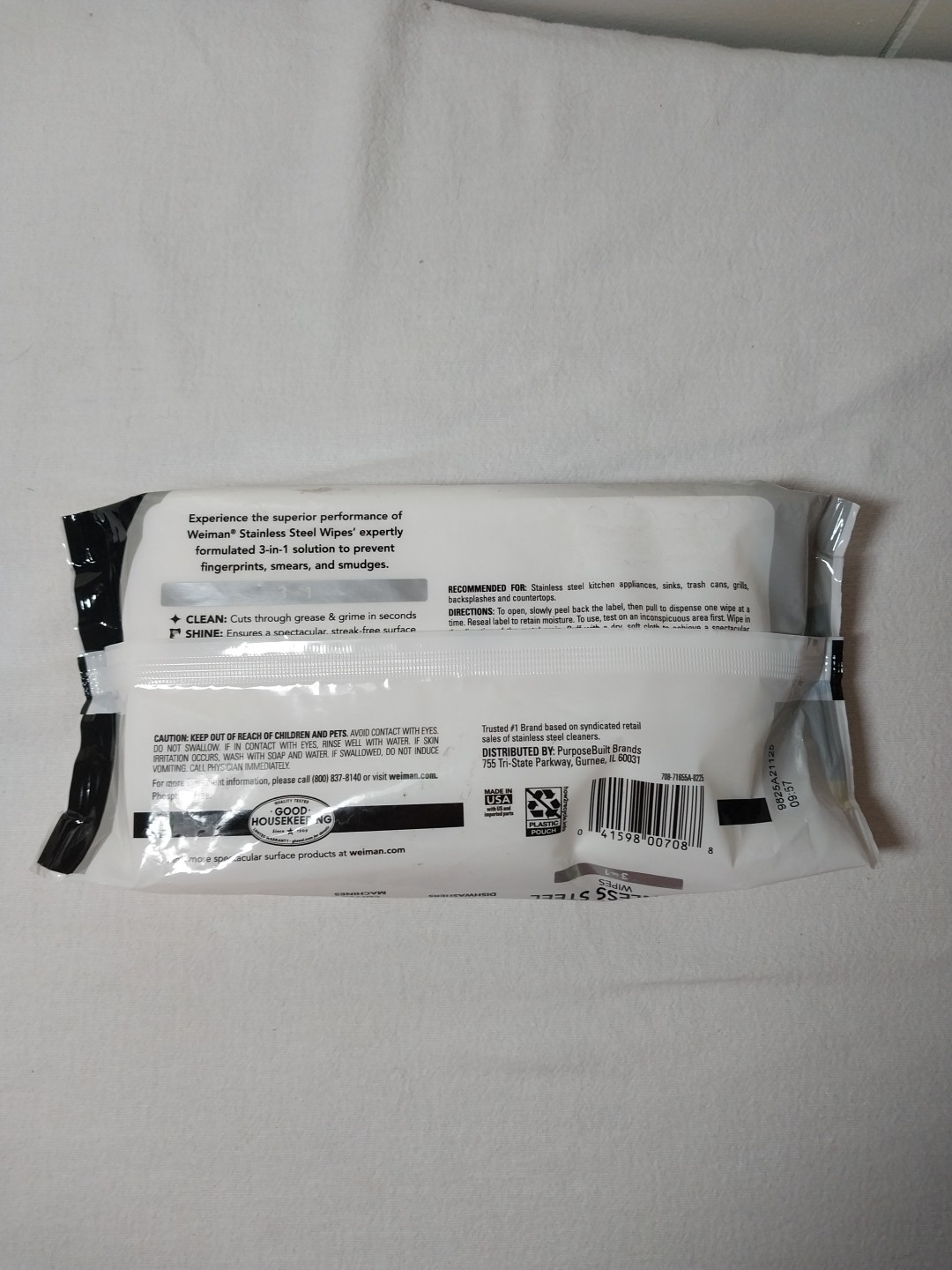 Weiman Stainless Steel 3-in-1 Cleaning Wipes 60 Count 1 Pack