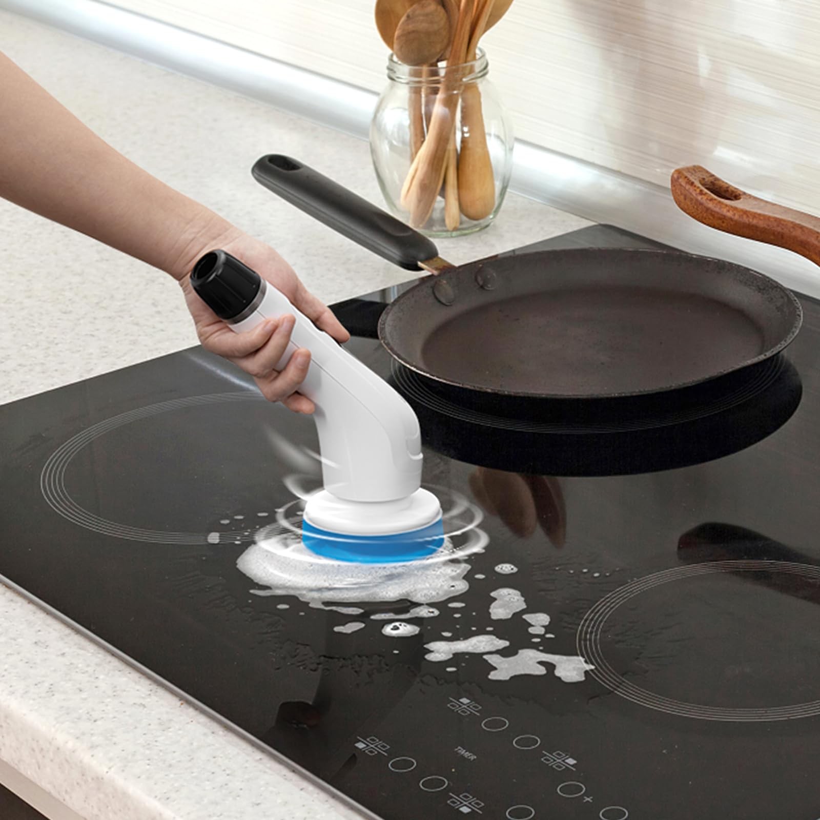 Electric Spin Scrubber Full-Body IPX7 Waterproof Cordless Bathroom Cleaning B…
