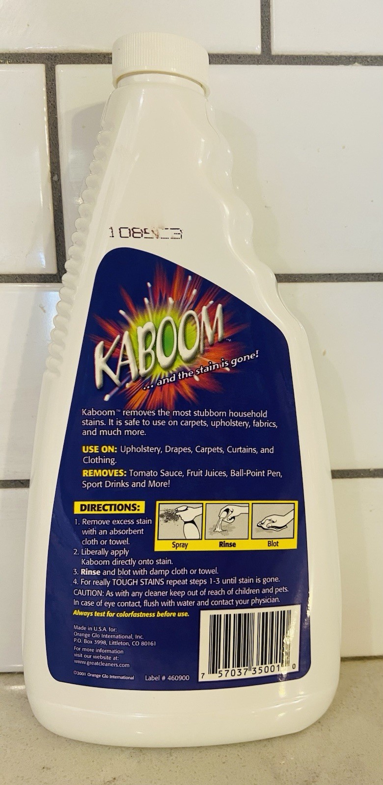 NEW IN BOX ~ KABOOM 20 FL OZ ALL-PURPOSE STAIN REMOVER WITH CHAMOIS & NOZZLE