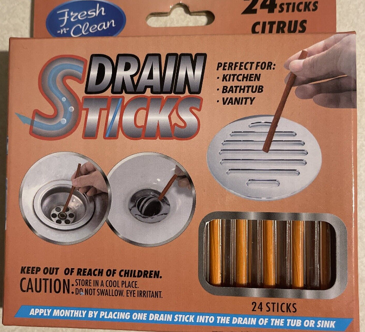 Drain Cleaner l Sani Sticks Drains Citrus Clean Odor Free Kitchen Bathroom NEW!