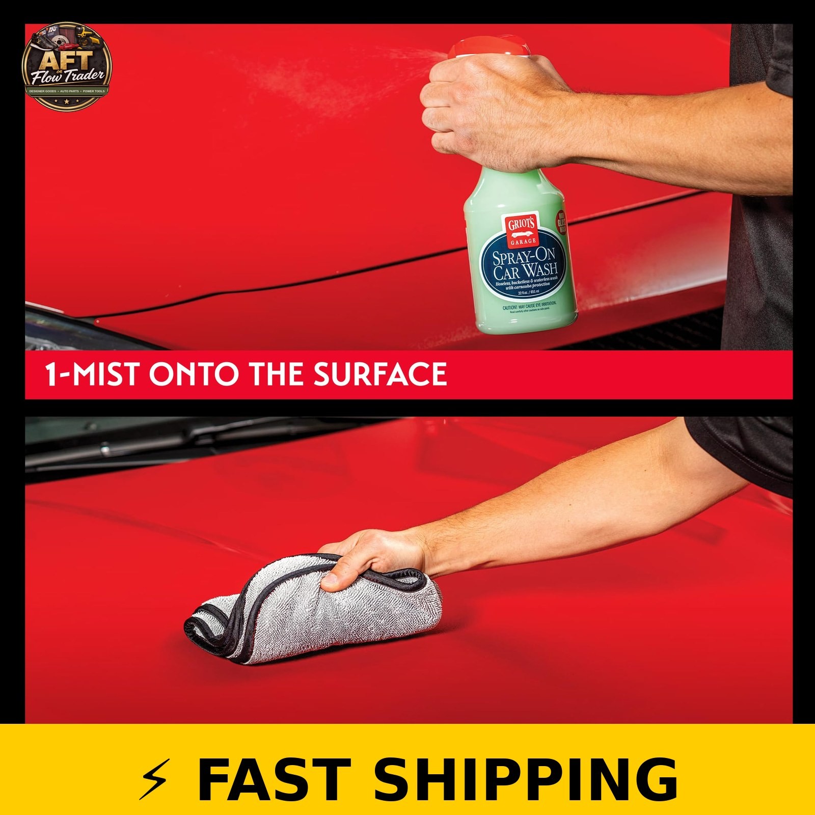 Griot’s Garage Spray-On Car Wash 35oz with Carnauba Wax Protection