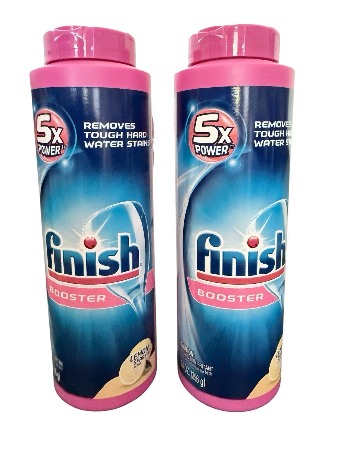 2 Pack – Finish Hard Water Booster Powder 14 Ounces Hard Water Lemon Sparkle