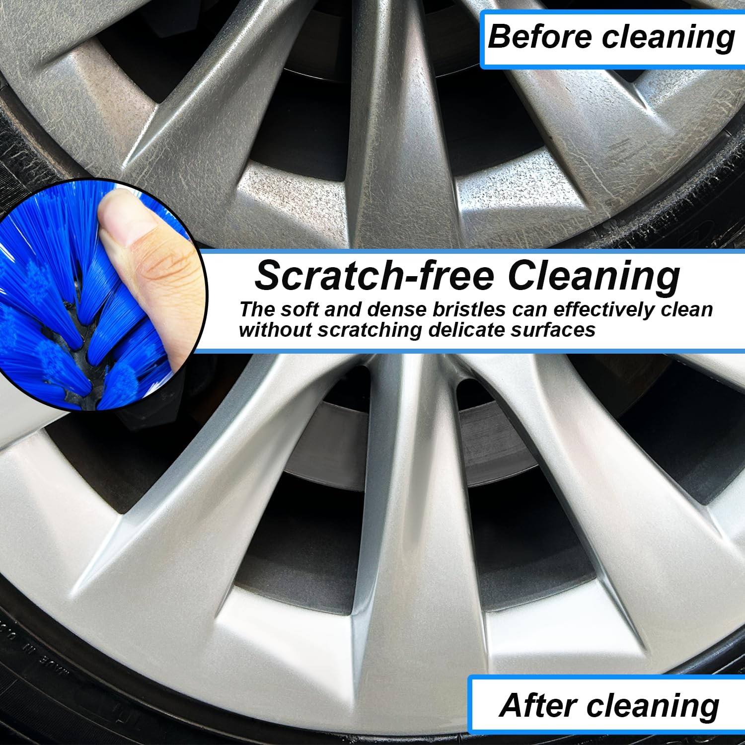 “Soft Drill Wheel Brush Kit for Rims, Tires, Engines – 2-Piece Cleaning Set”