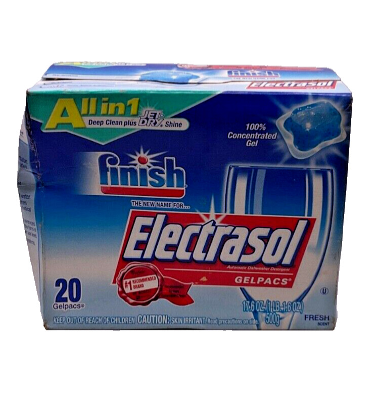 Vintage Finish Electrasol Gelpacs / Fresh Scent / 20 Gelpacs / 17.6oz