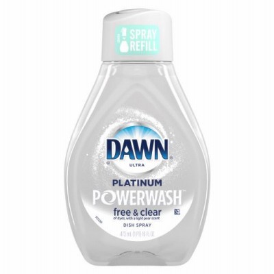 Ultra Free & Clear Powerwash Dish Spray Soap, Pear Scent, 16-oz. Refill – 65739