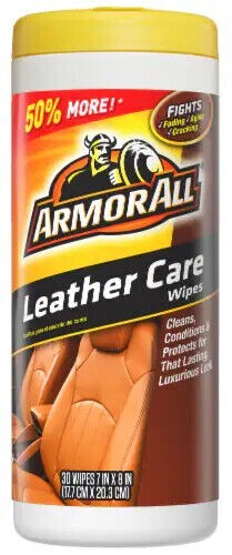 30 Wipes Armor All Leather Care Wipes for Lasting Luxurious Look NEW