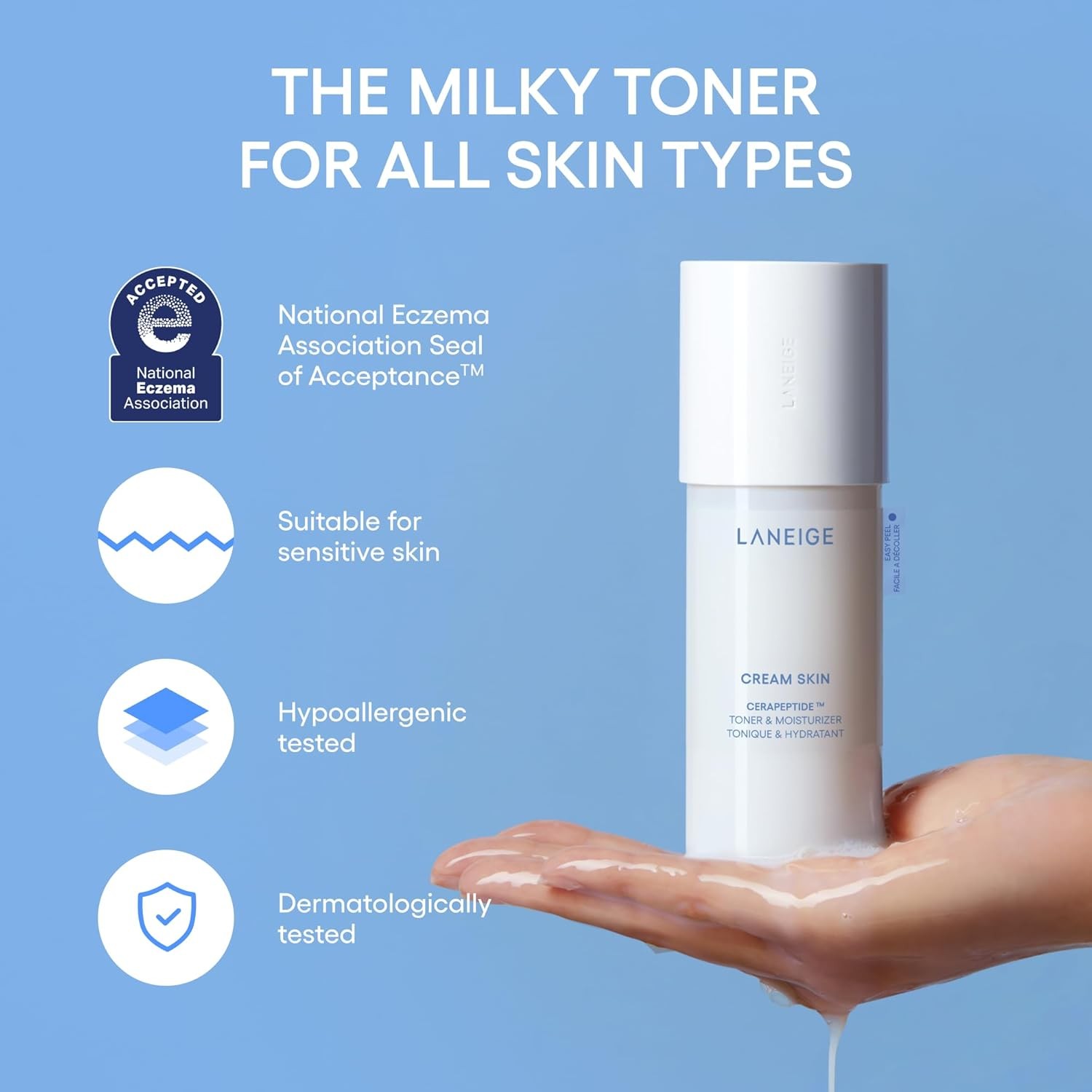 LANEIGE Cream Skin Toner & Moisturizer: Lightweight Refillable Korean Milky To