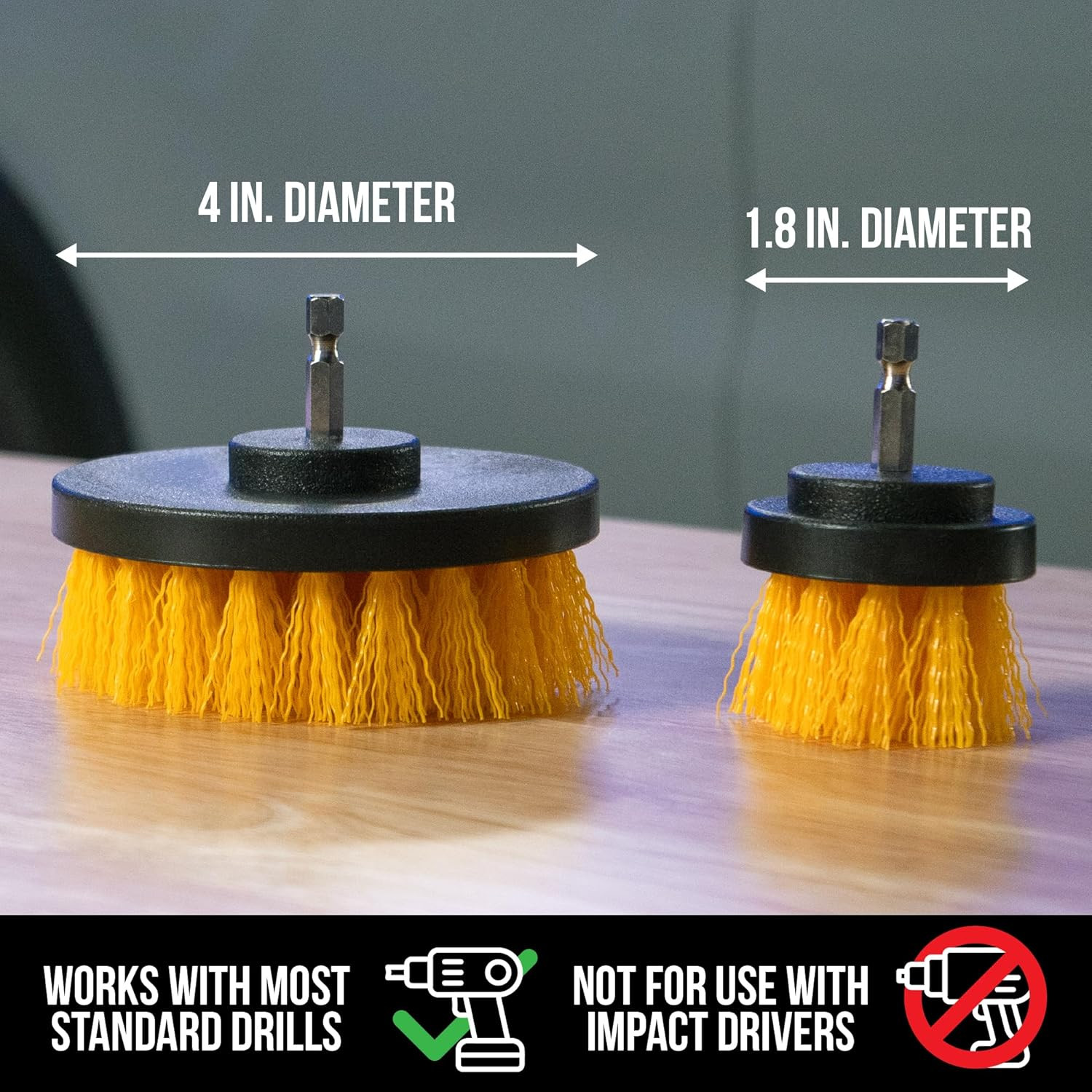 VIKING Drill Powered Carpet Cleaning Brushes for Car, Interior Cleaning Brush, B