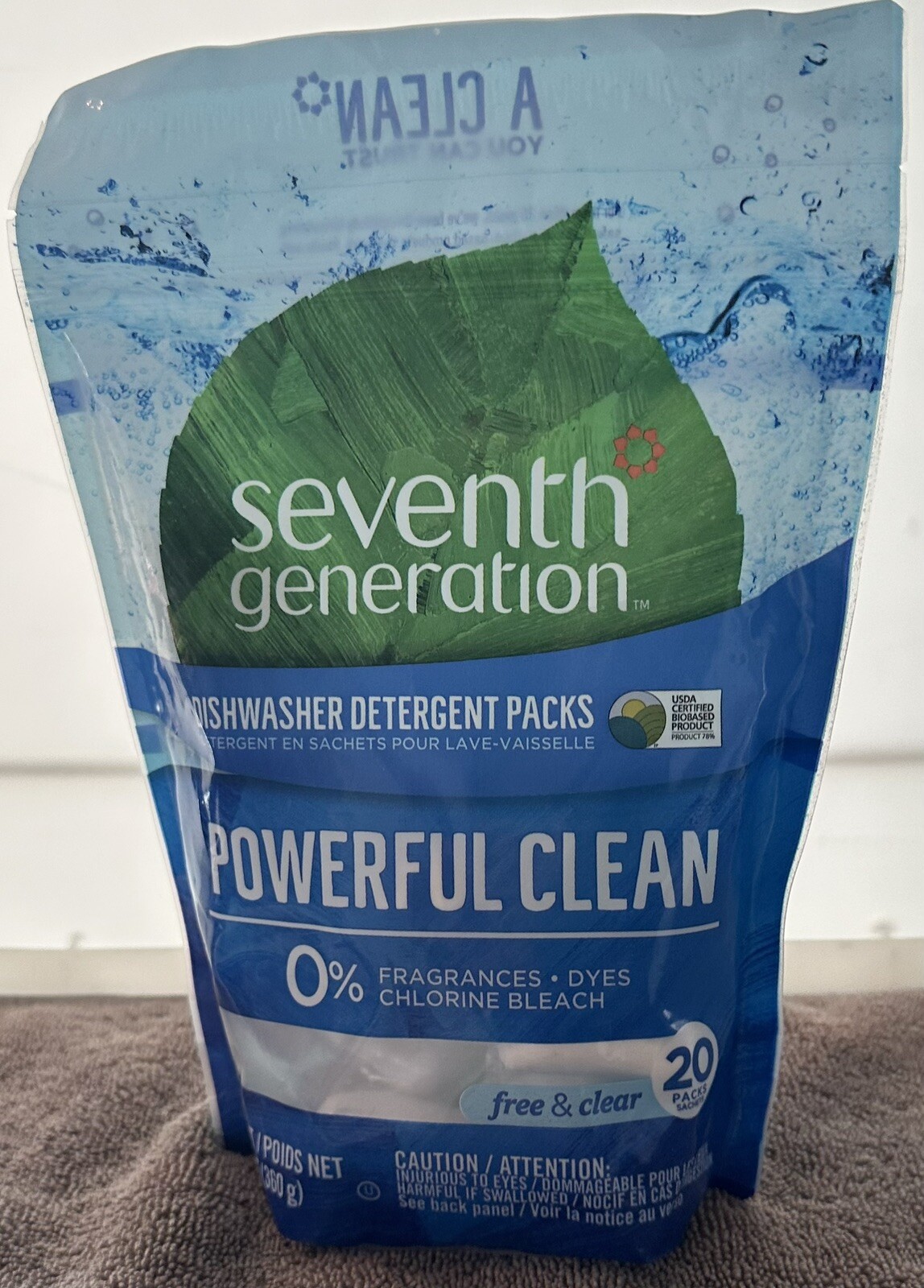 SEVENTH GENERATION: 2 Dishwasher Detergent: Free & Clean 20 Packs 12.6 Ounces FS