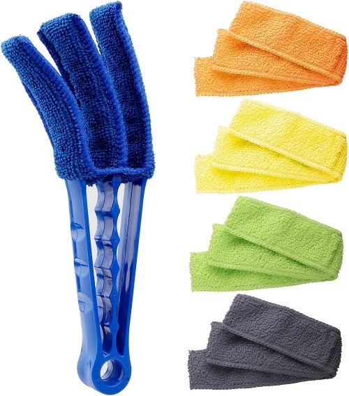 Window Blind Cleaner Duster Brush with 5 Microfiber Sleeves – Cleaner Tools for