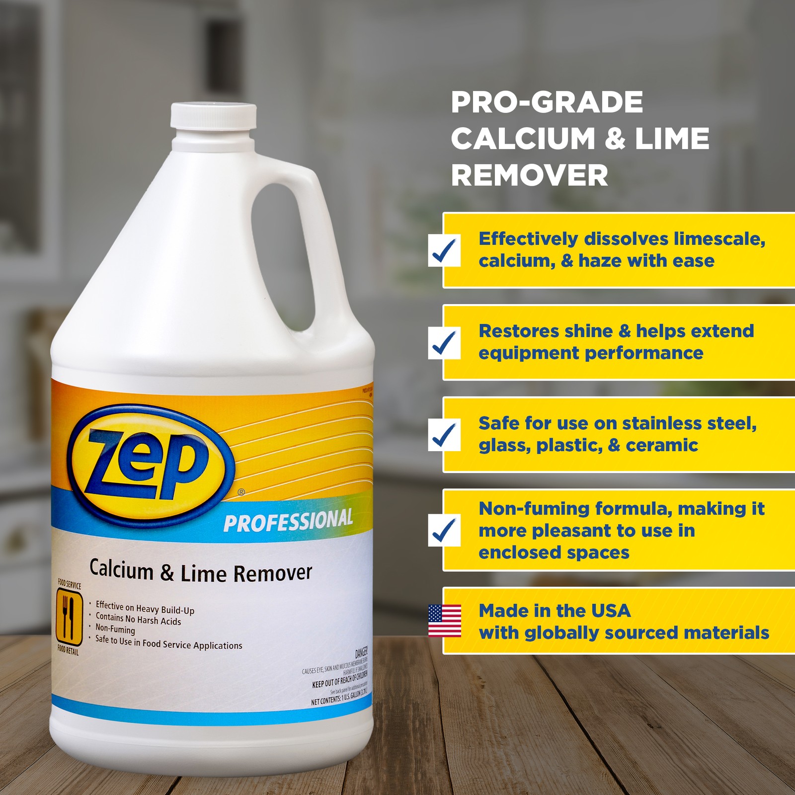 Zep Industrial Calcium and Lime Remover – 128 oz (Case of 4) 1041491 – Pro Grade