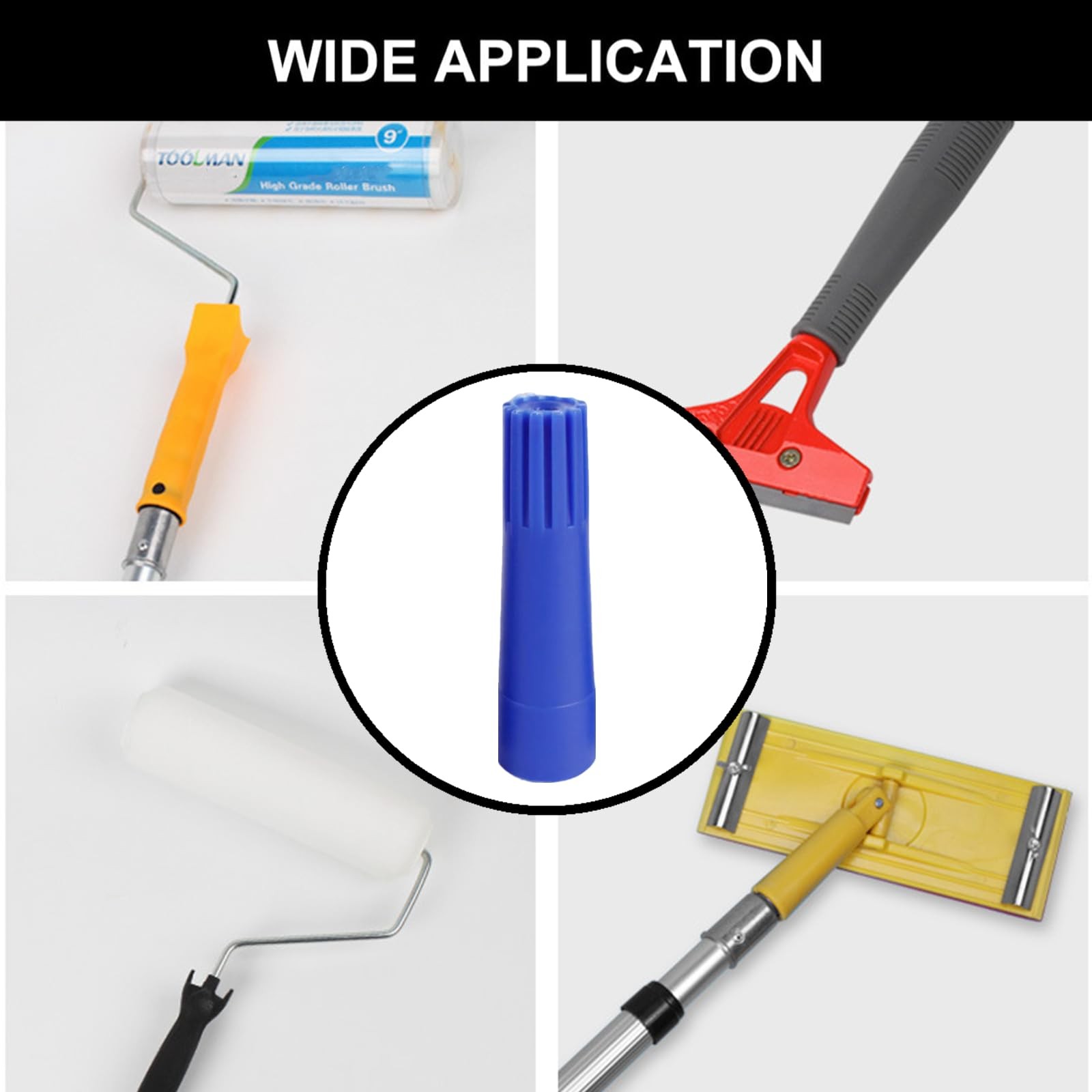 3 Pcs Blue Squeegee Adapter – Converts Threaded Tip to Standard Friction Tape…