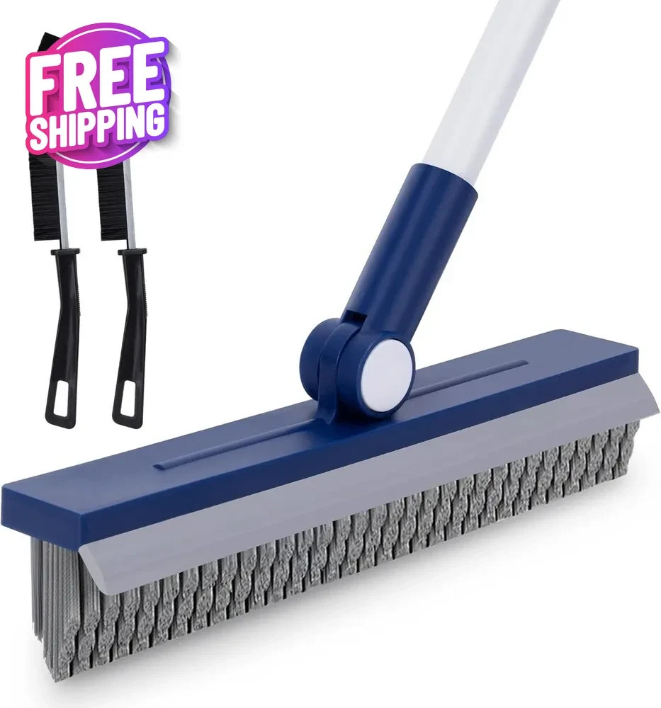 Grout Brush with Long Handle, Grout Cleaner Brush for Tile Floors, Stiff Bris…