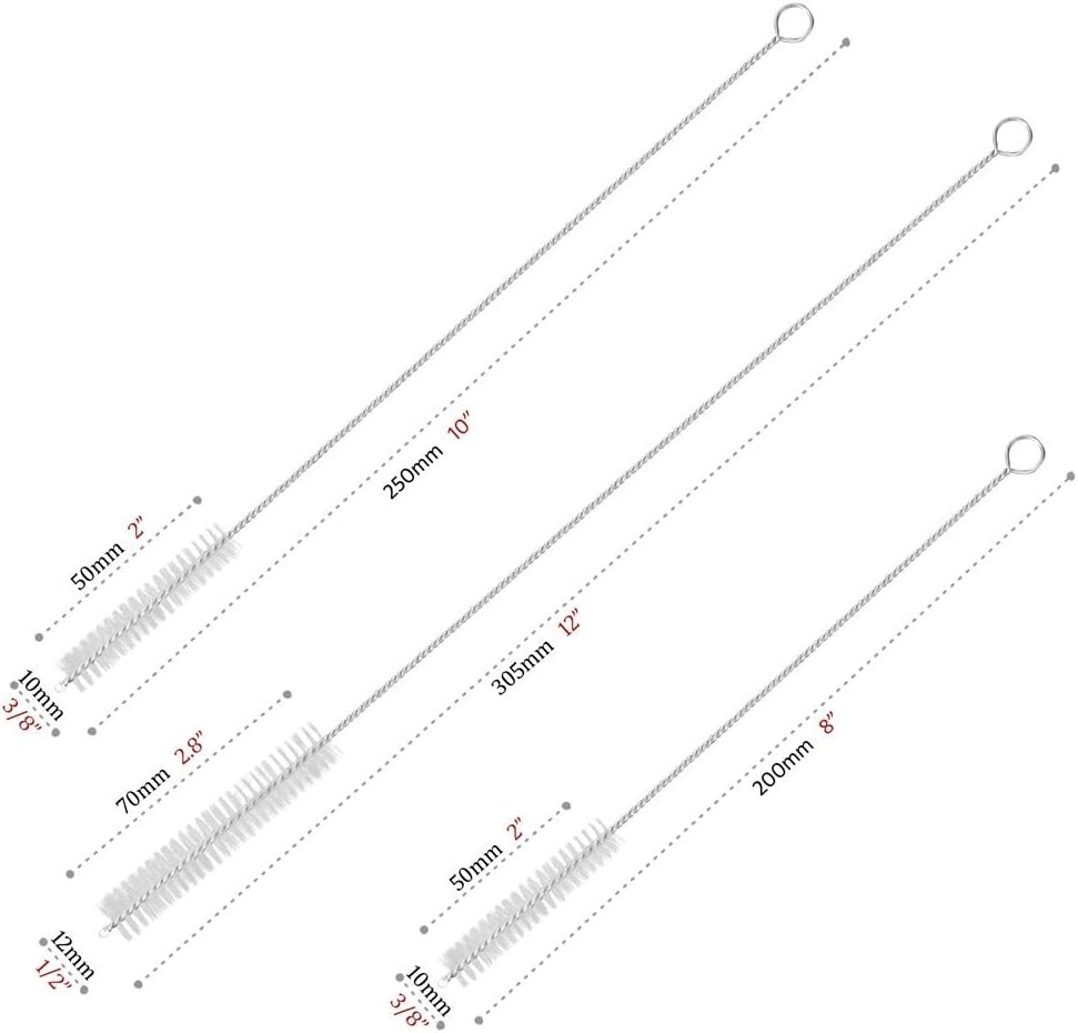 Eco-Friendly Nylon Straw Brush Set with Stainless Steel Handles – 4 Count
