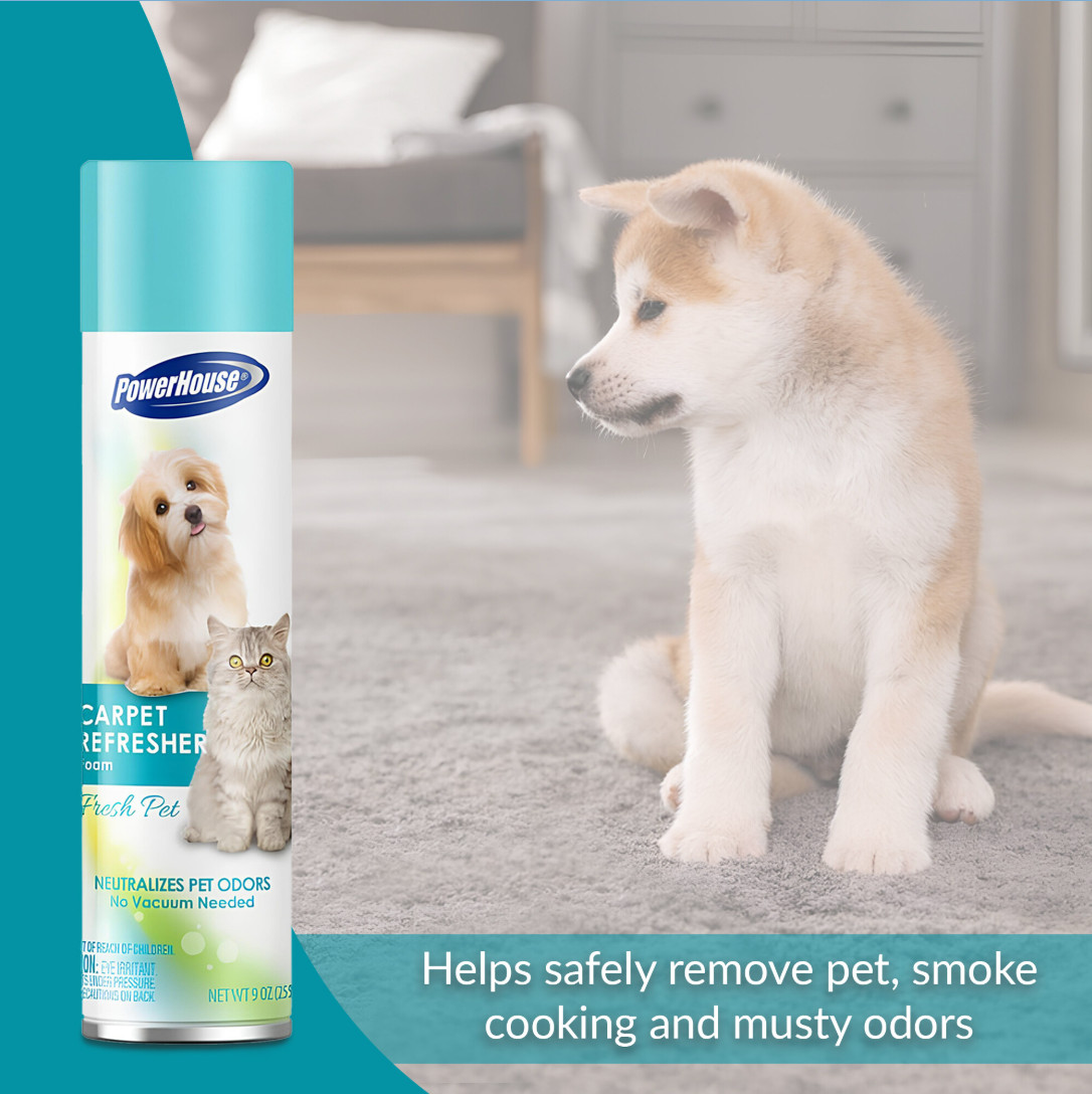 12 PowerHouse Carpet Refresher Foam Eliminates Pet Odors Fresh Pet Each 9 oz