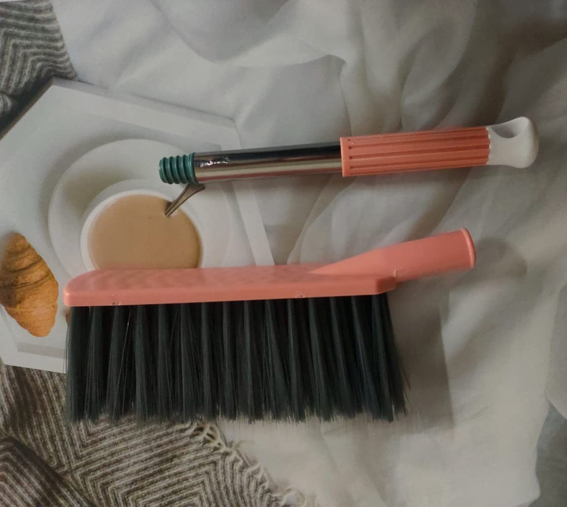 2 Pack Soft Bristle Bed Sheets Sweeping Cleaning Brush with Long Hand, Counte…