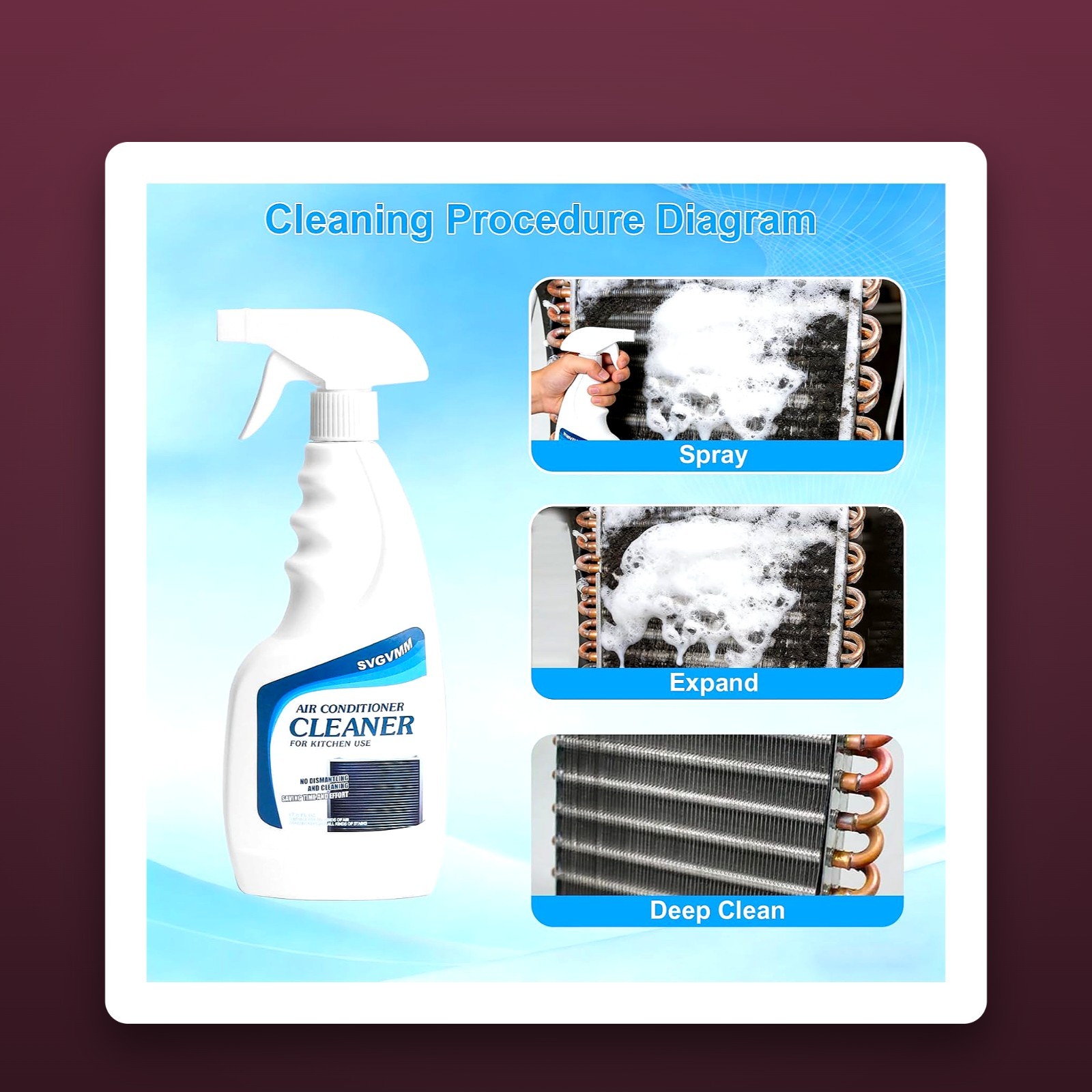 Air Conditioner Coil Cleaner, 17.6 Fl Oz, 2 Pack Foaming Coil Cleaner .