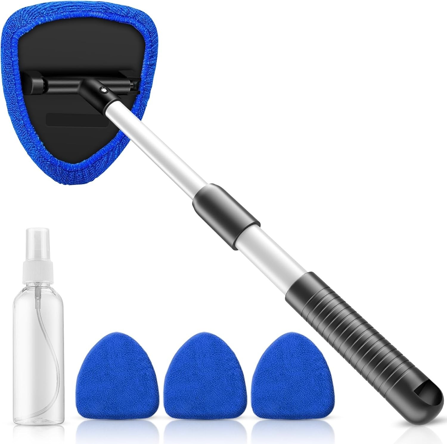 Windshield Cleaning Tool, 23-inch Extendable Handle Car Window Cleaner with 4…