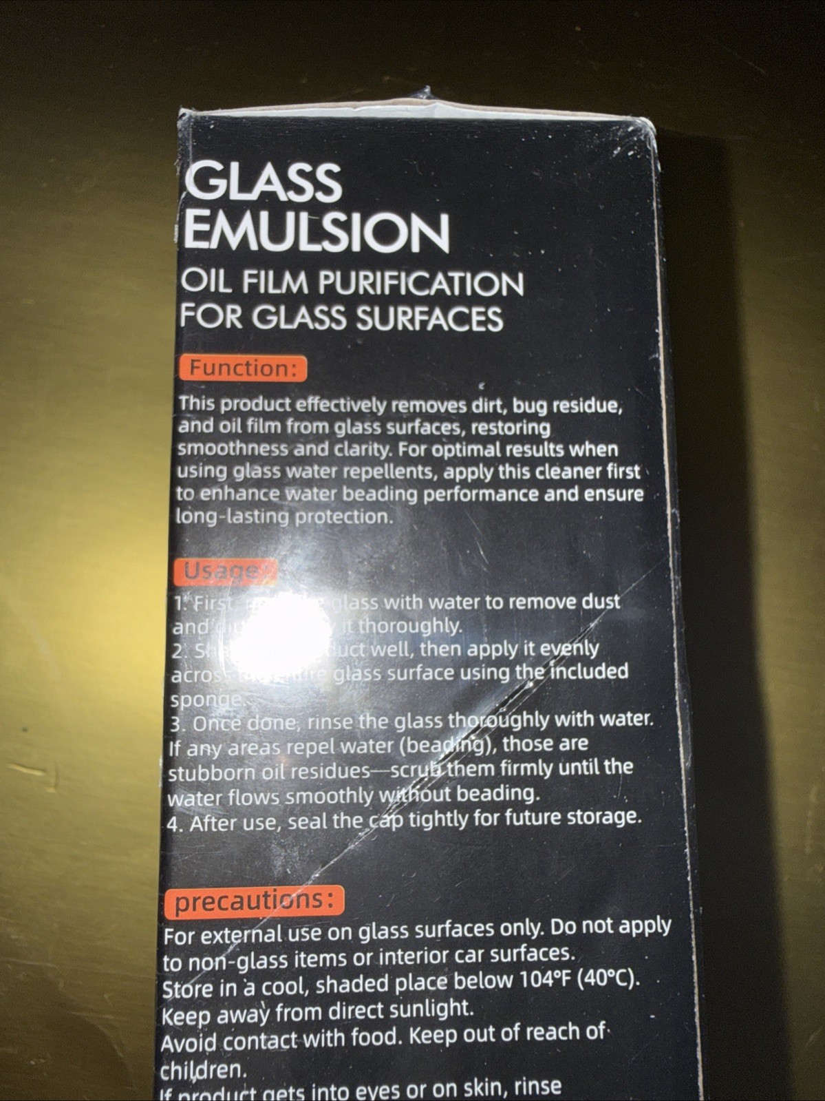 OGAS Glass Emulsion Cleaner Oil Film Remover Guard Car Windshield Polish 100g