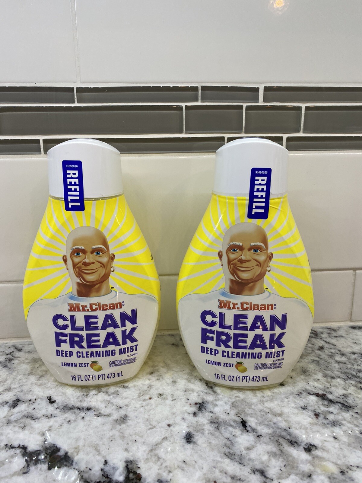 Mr. Clean Clean Freak – SET of (2) 16 oz LEMON ZEST REFILLS Multi-Surface Spray