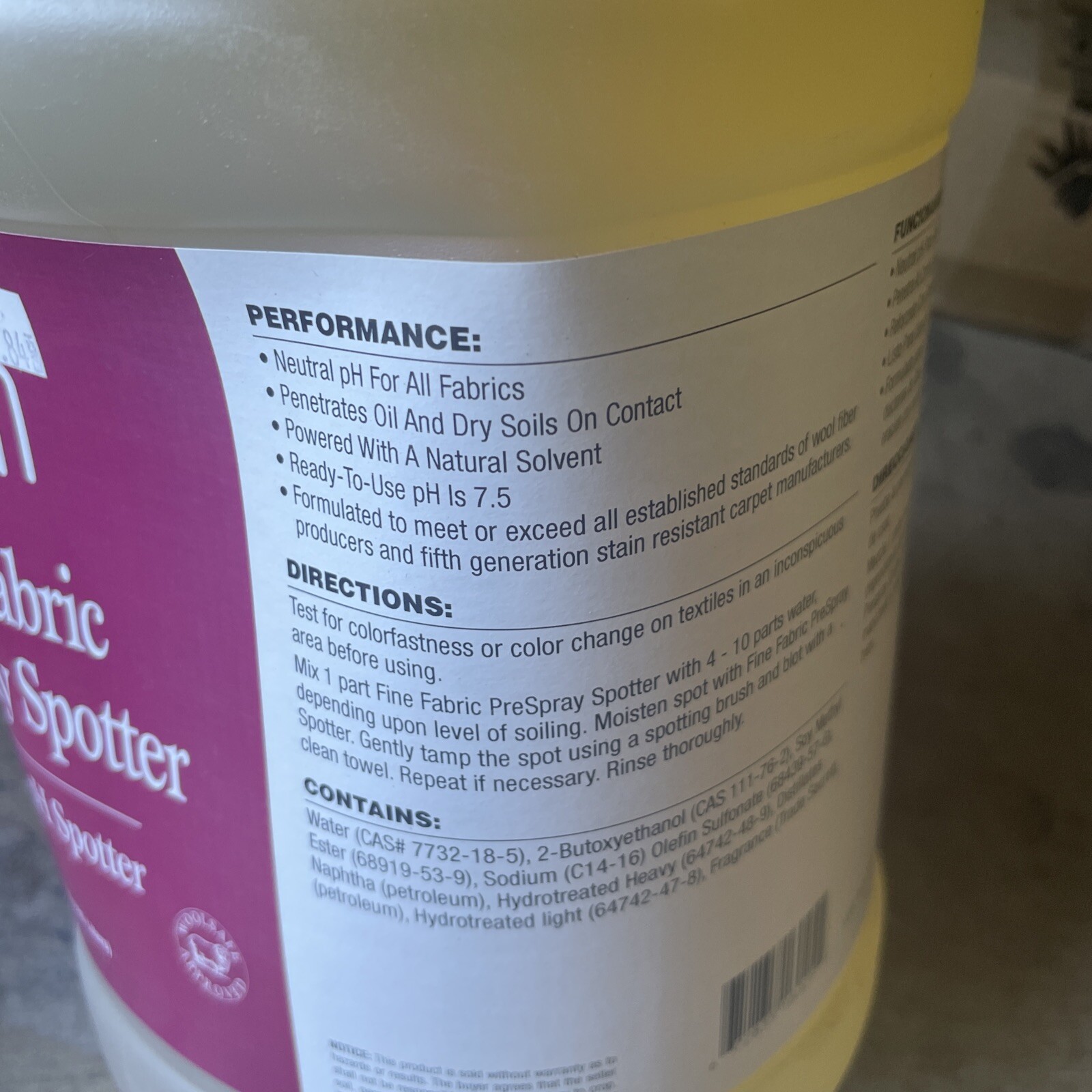 Master Blend Fine Fabric Spotter & Pre-Spray – 1 gallon