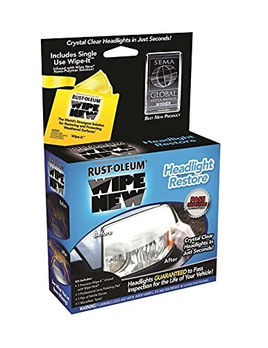 Wipe New Headlight Restore Wipe-On Applicator Kit , HDLCAL , 0.34 fl. oz.