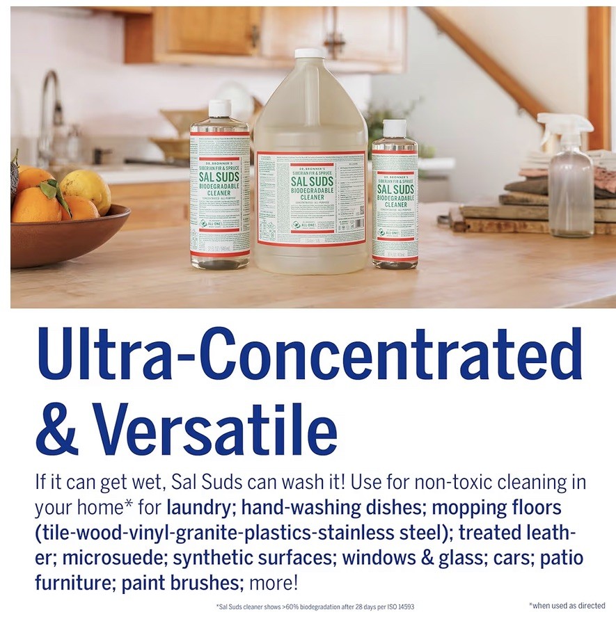 Dr. Bronner Siberian Sal Suds Biodegradable Cleaner – 16 fl oz (3 Pack)