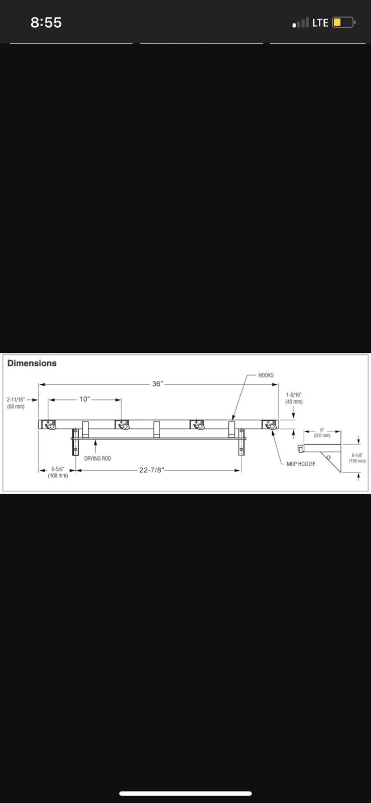 Bradley 36” Utility Hook BX Utility shelf 9984-000000