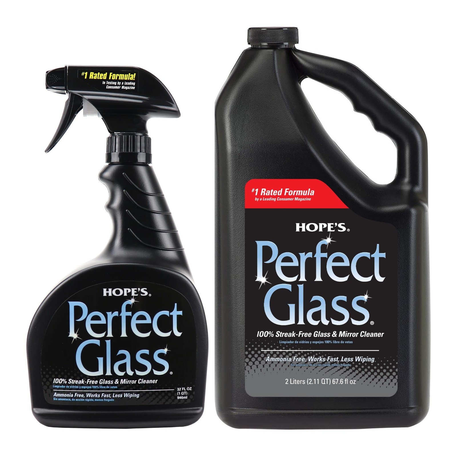 Streak-Free Glass Cleaner Spray & Refill – Ammonia-Free for Windows, Mirrors, Sc