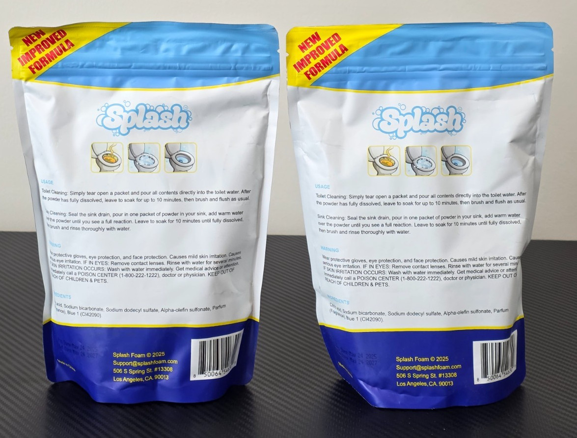 Splash Set of 2 Toilet Cleaner Self Activating Cleaning Powder 400g Exp: 05/2027
