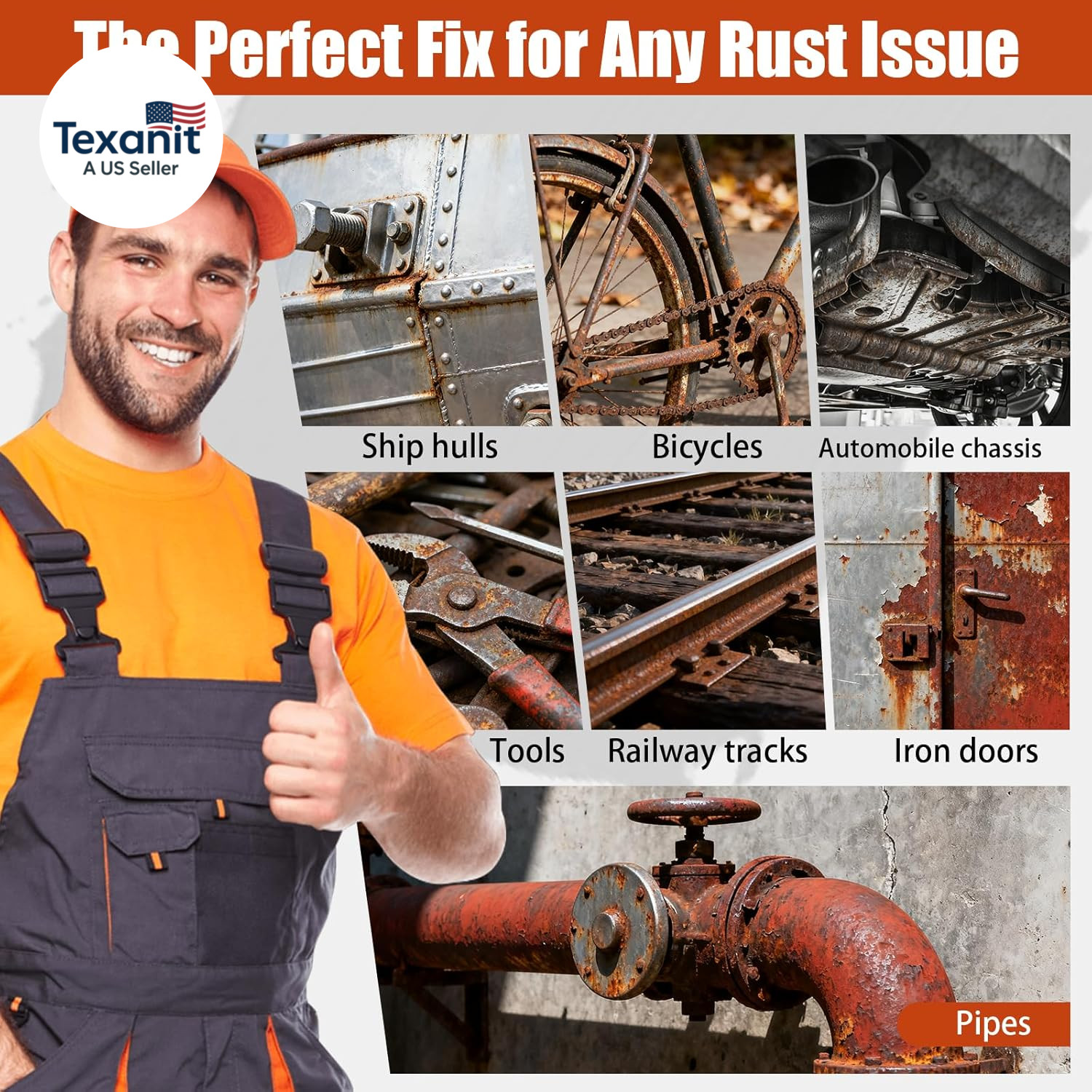 2-In-1 Rust Converter & Metal Primer, 35 Oz Rust Remover & Inhibitor Paint for M