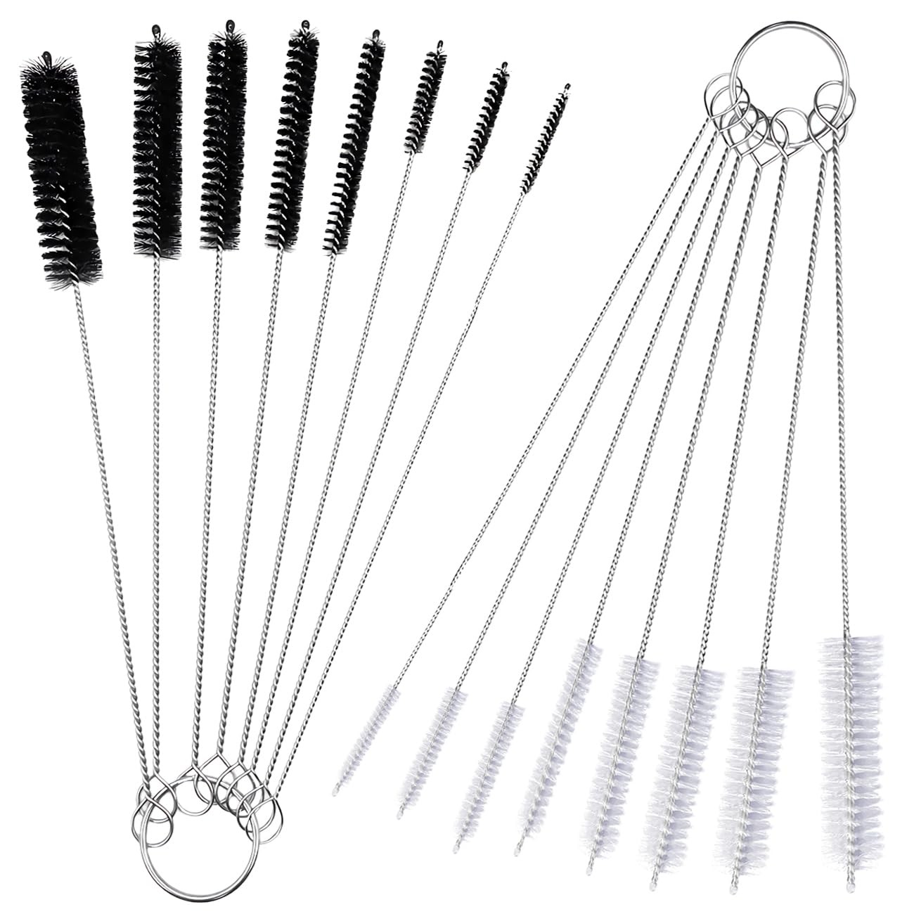 10 Pcs Pipe Tube Cleaning Wire Brushes 8 Sizes 8 Inch Brass Steel Round