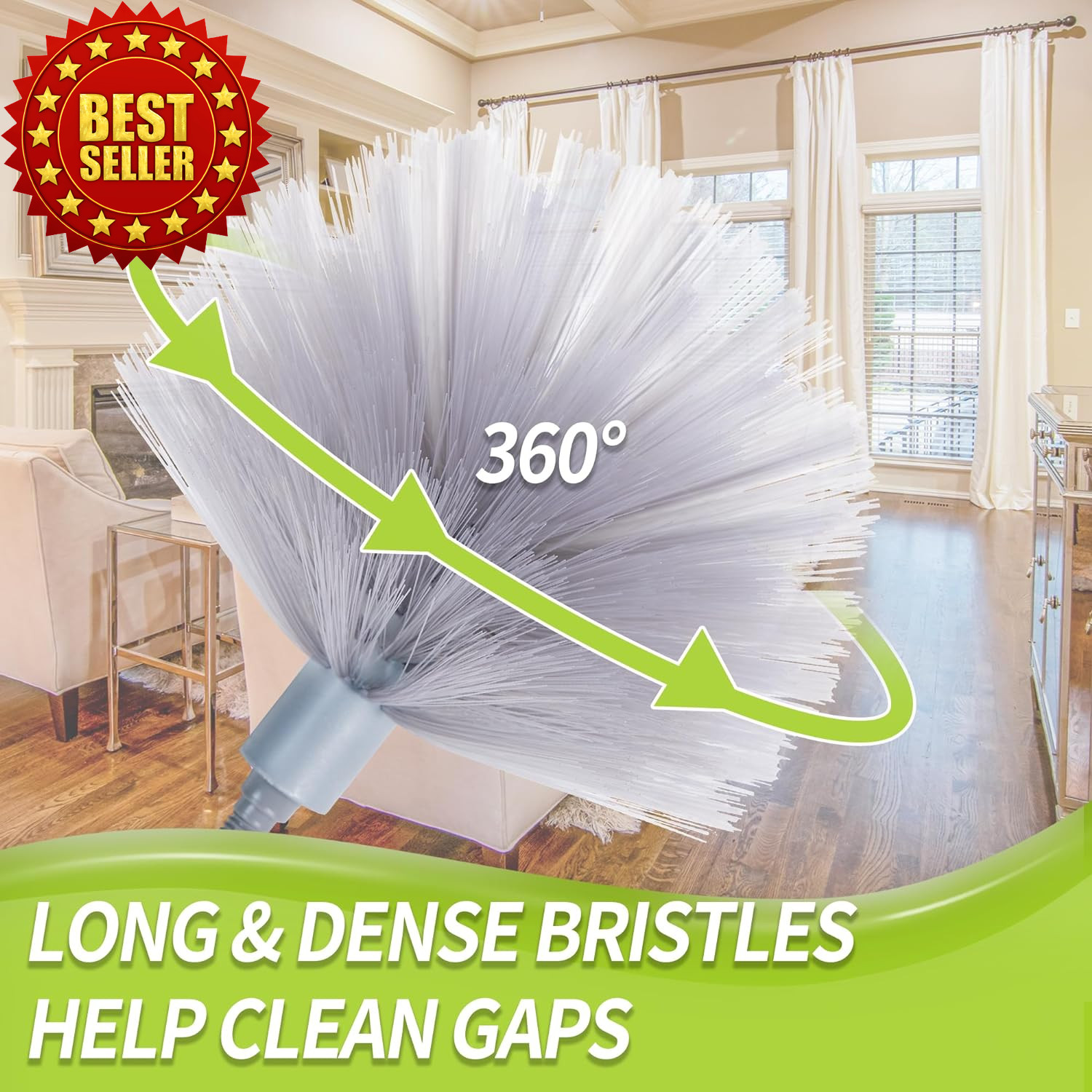 IVYROLL Cobweb Duster with Extension Pole 100″ Microfiber Ceiling Cleaner