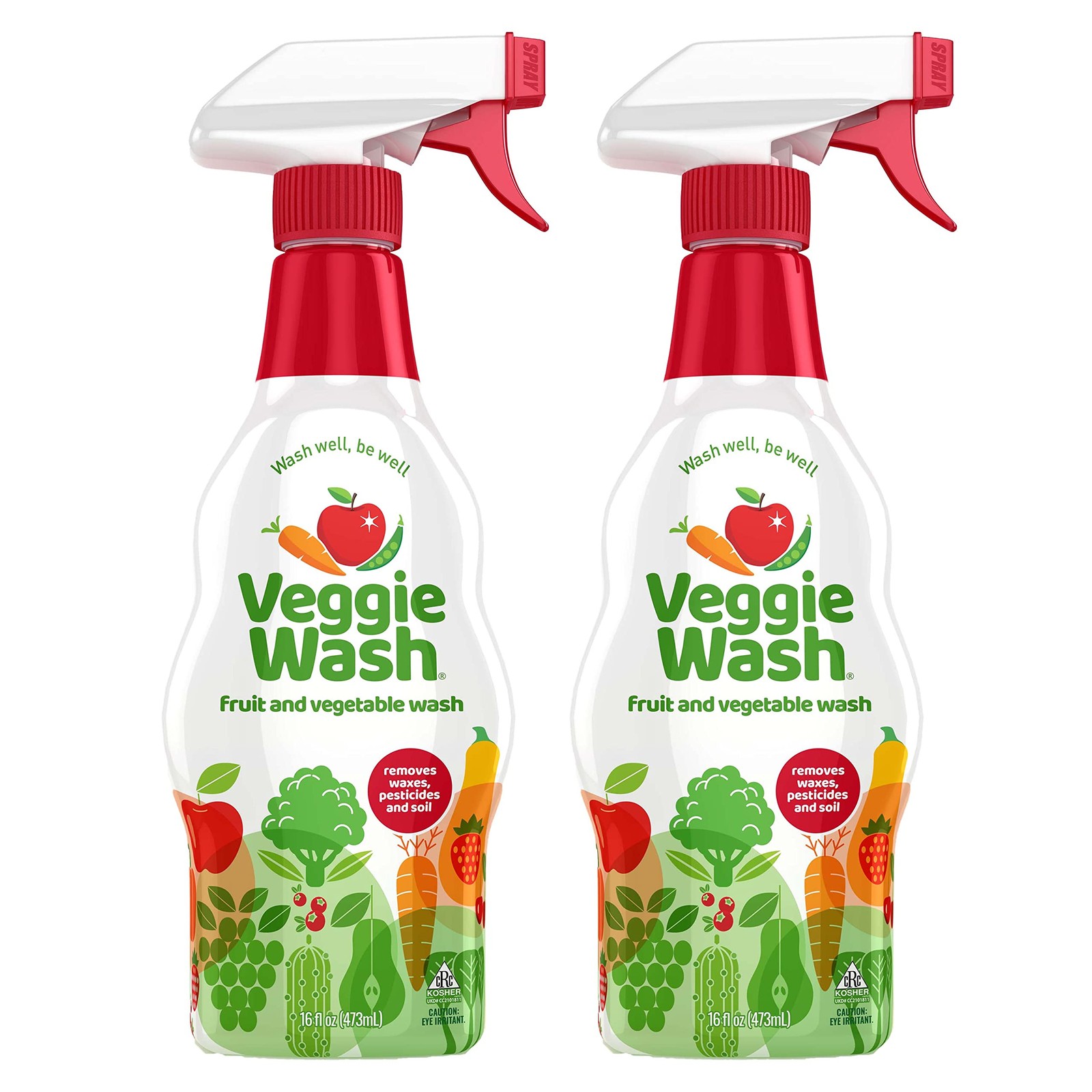 2 Pack 16-Fluid Ounce Fruit, Vegetable Wash, Produce Wash, Cleaner, Liquid